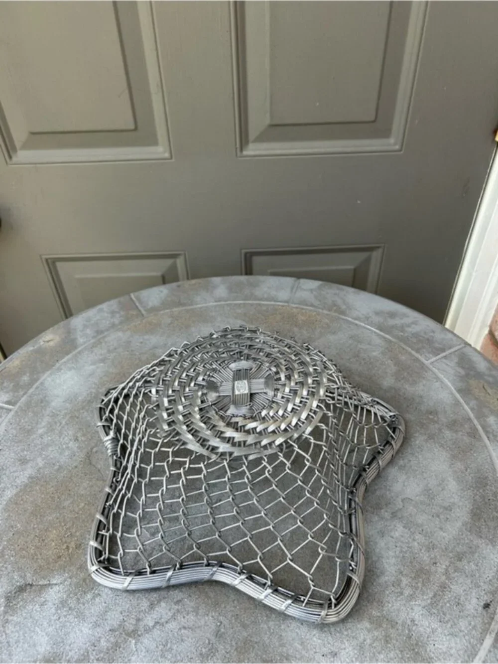 Woven Star-Shaped Silver Decorative Basket